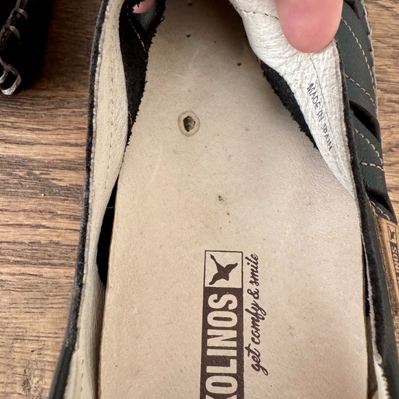 Pikolinos Jerez 578-7399 Black Leather Loafers Shoes Cutouts Women's Size 8 8.5 - Picture 9 of 9